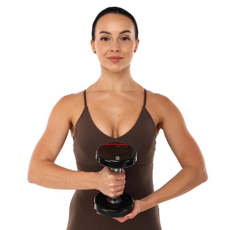 Гантель цільна професійна з поліуретановим покриттям LIFE FITNESS SC-80081-2 1шт 2кг чорний-червоний