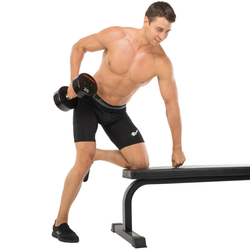 Гантель цільна професійна з поліуретановим покриттям LIFE FITNESS SC-80081-20 1шт 20кг чорний-червоний