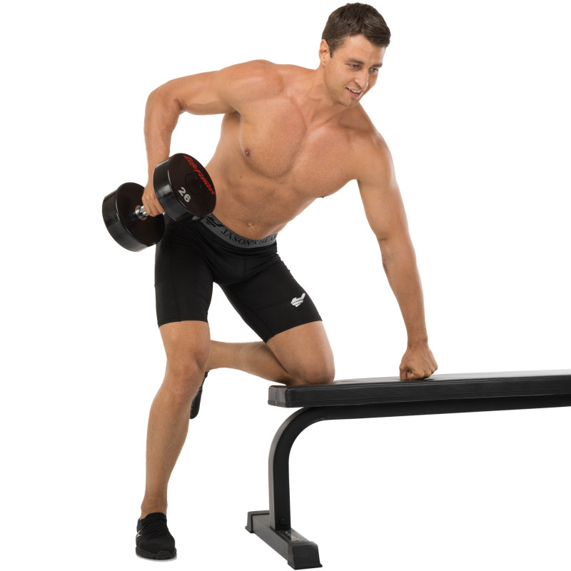 Гантель цільна професійна з поліуретановим покриттям LIFE FITNESS SC-80081-26 1шт 26кг чорний-червоний