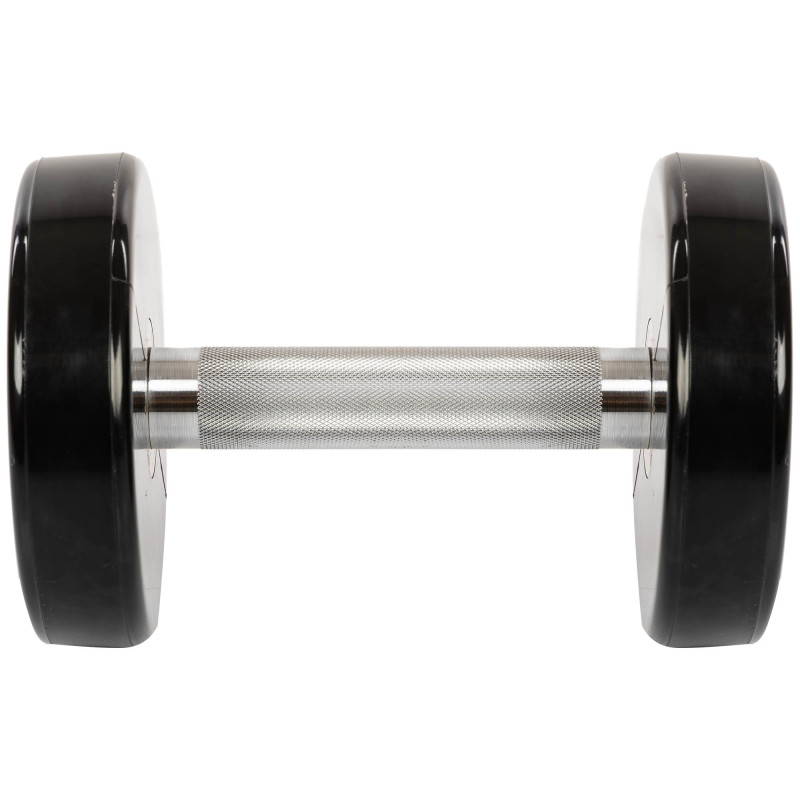 Гантель цільна професійна з поліуретановим покриттям LIFE FITNESS SC-80081-6 1шт 6кг чорний-червоний