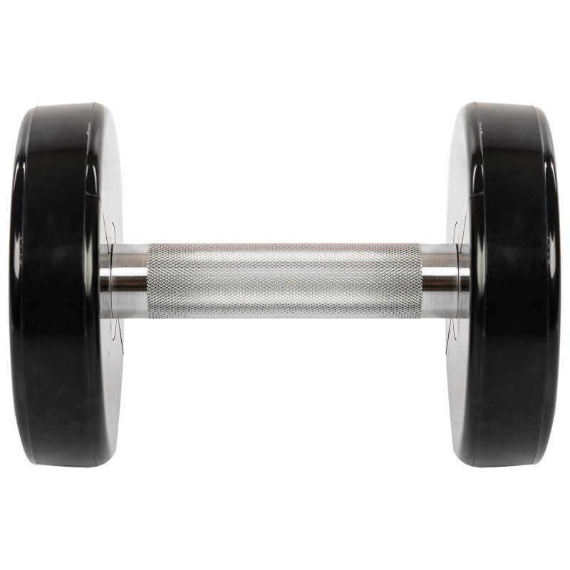 Гантель цільна професійна з поліуретановим покриттям LIFE FITNESS SC-80081-8 1шт 8кг чорний-червоний