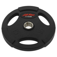 Млинці диски гумові з потрійним хватом та металевою втулкою LIFE FITNESS SC-80154B-15 51мм 15кг чорний