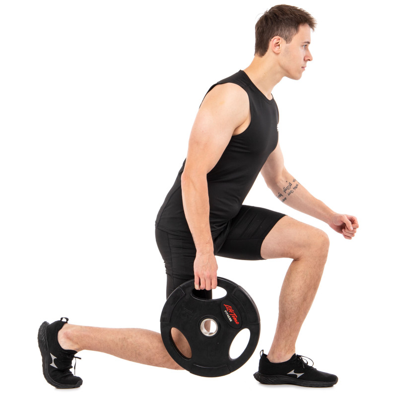 Млинці диски гумові з потрійним хватом та металевою втулкою LIFE FITNESS SC-80154B-15 51мм 15кг чорний