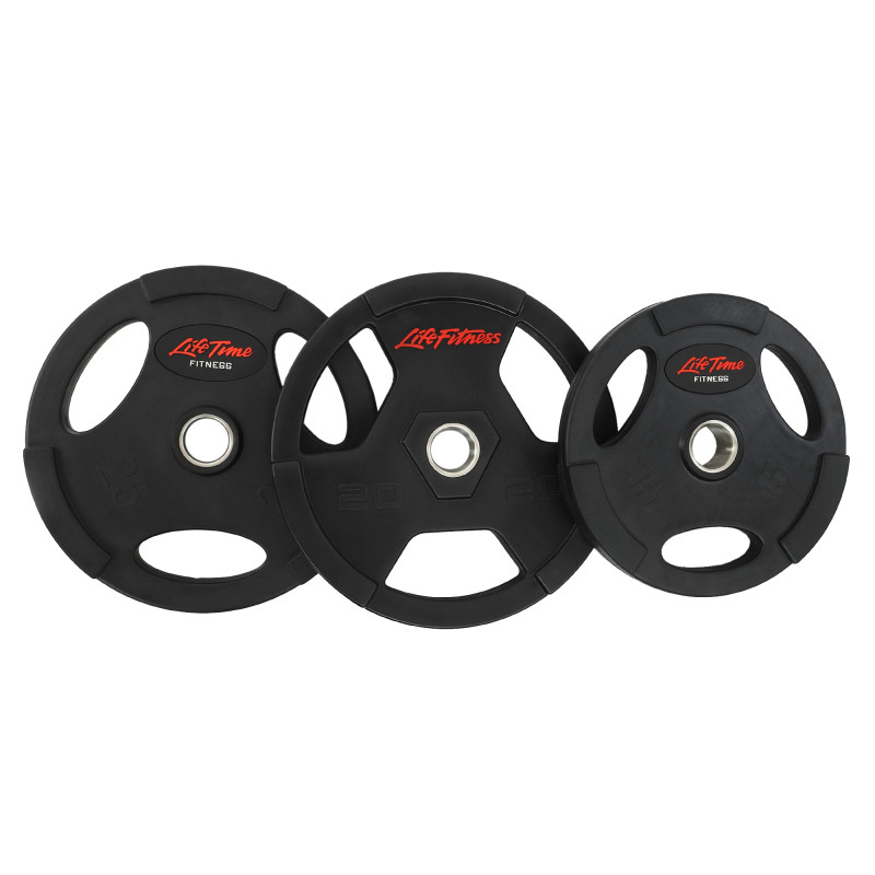 Млинці диски гумові з потрійним хватом та металевою втулкою LIFE FITNESS SC-80154B-15 51мм 15кг чорний