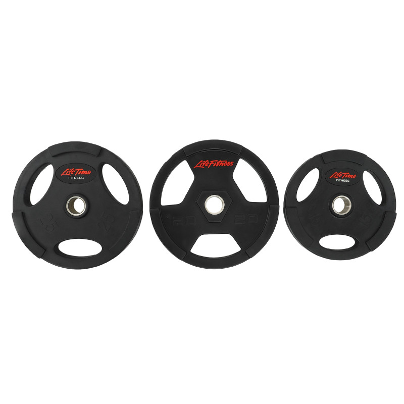 Млинці диски гумові з потрійним хватом та металевою втулкою LIFE FITNESS SC-80154B-15 51мм 15кг чорний