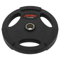 Млинці диски гумові з потрійним хватом та металевою втулкою LIFE FITNESS SC-80154B-25 51мм 25кг чорний