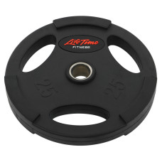 Млинці диски гумові з потрійним хватом та металевою втулкою LIFE FITNESS SC-80154B-25 51мм 25кг чорний