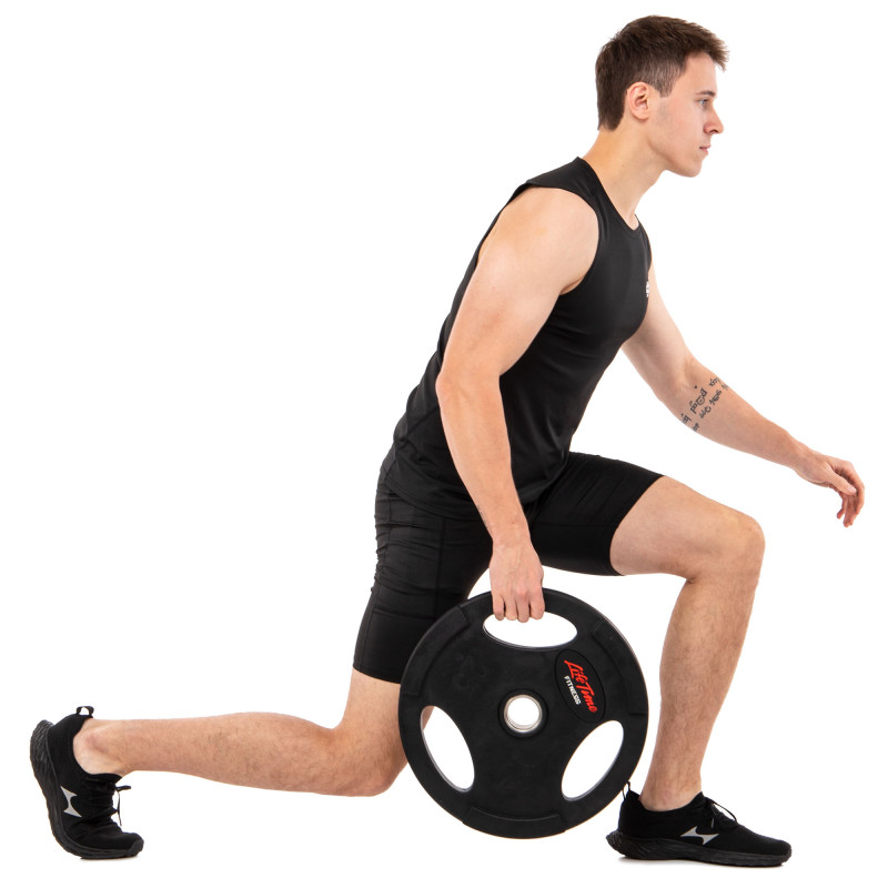 Млинці диски гумові з потрійним хватом та металевою втулкою LIFE FITNESS SC-80154B-25 51мм 25кг чорний