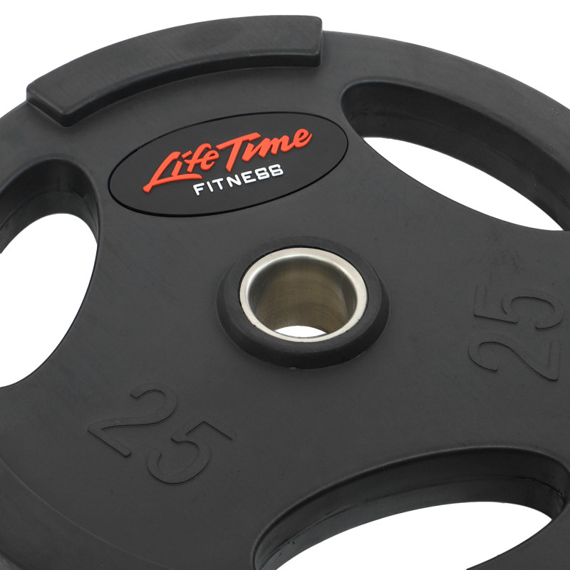 Млинці диски гумові з потрійним хватом та металевою втулкою LIFE FITNESS SC-80154B-25 51мм 25кг чорний