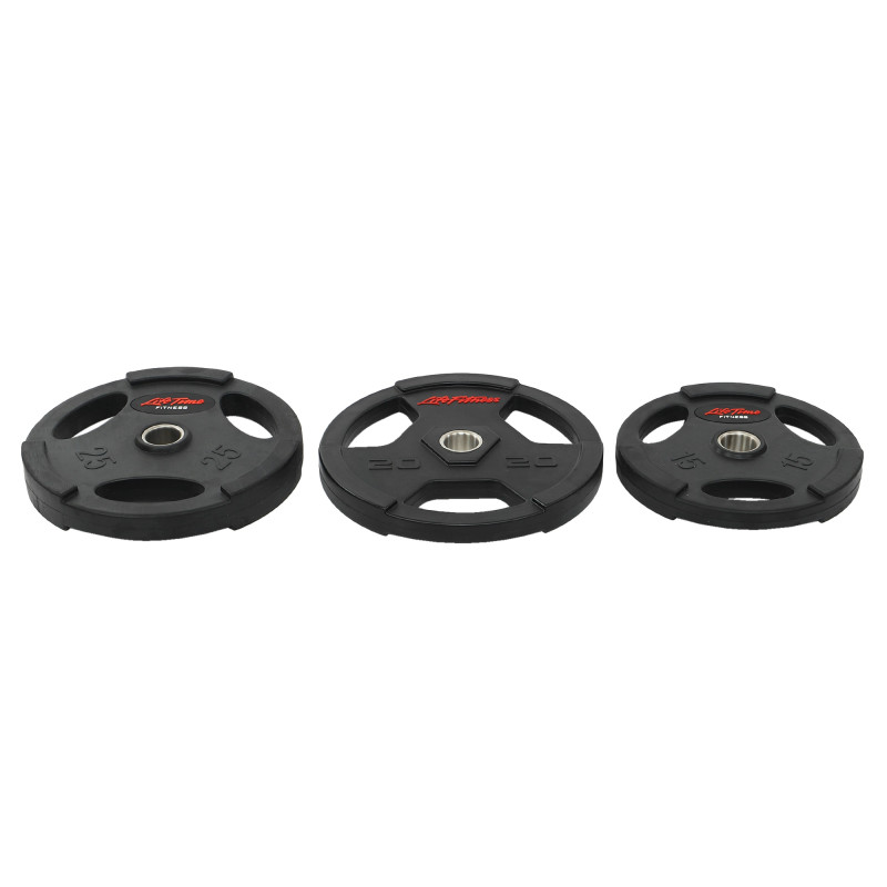 Млинці диски гумові з потрійним хватом та металевою втулкою LIFE FITNESS SC-80154B-25 51мм 25кг чорний