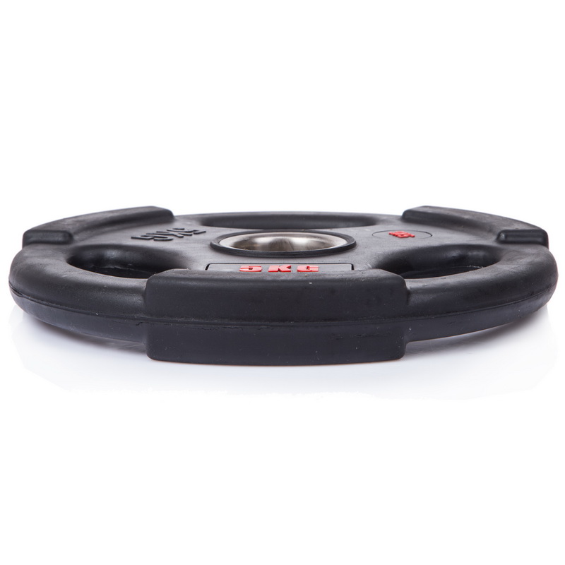 Млинці диски гумові з потрійним хватом та металевою втулкою LIFE FITNESS SC-80154B-5 51мм 5кг чорний