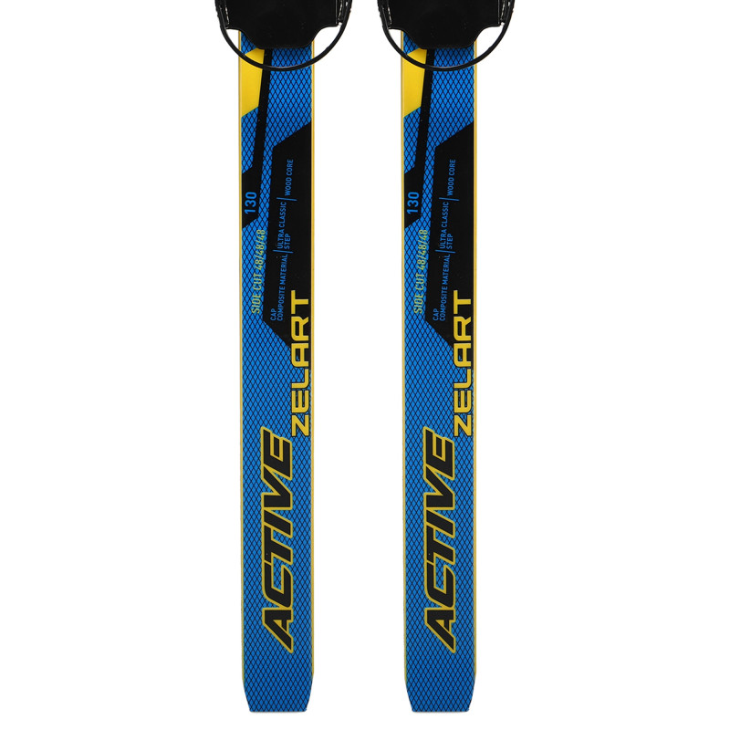 Лижі бігові підліткові в комплекті з палицями Zelart SK-0881-130B кольори в асортименті