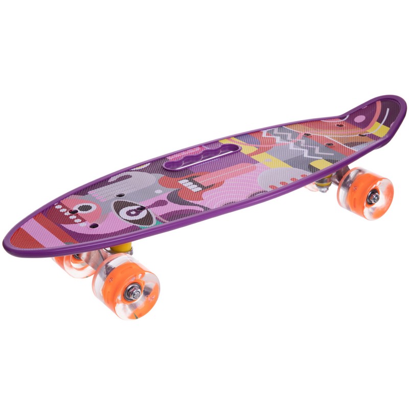 Пенні борд Penny Board круїзер пластиковий з колесами які світяться та ручкою для перенесення 24