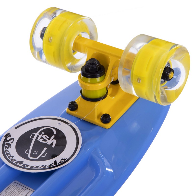 Пенні борд Penny Board круїзер пластиковий з колесами які світяться FISH SK-405-10 синій-жовтий