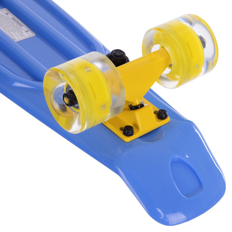 Пенні борд Penny Board круїзер пластиковий з колесами які світяться FISH SK-405-10 синій-жовтий
