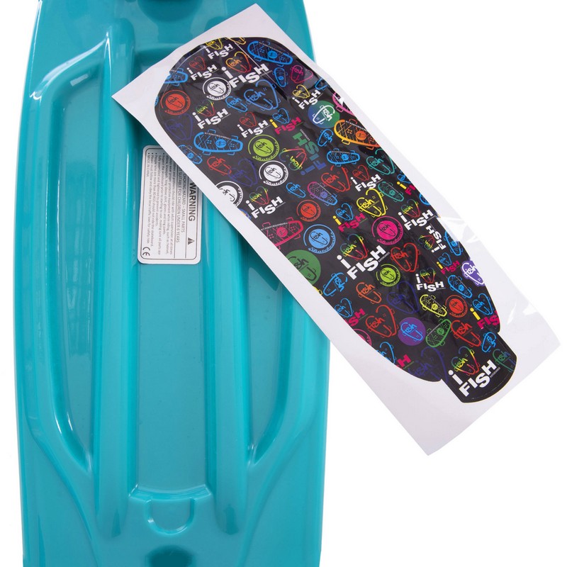 Пенні борд Penny Board круїзер пластиковий з колесами які світяться FISH SK-405-11 м’ятний-чорний-фіолетовий