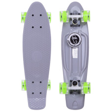Пенні борд Penny Board круїзер пластиковий з колесами які світяться FISH SK-405-12 сірий-салатовий
