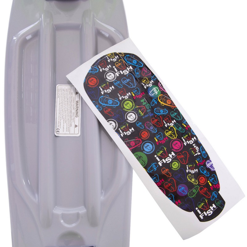 Пенні борд Penny Board круїзер пластиковий з колесами які світяться FISH SK-405-12 сірий-салатовий