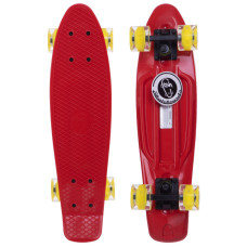 Пенні борд Penny Board круїзер пластиковий з колесами які світяться FISH SK-405-15 червоний-чорний-жовтий