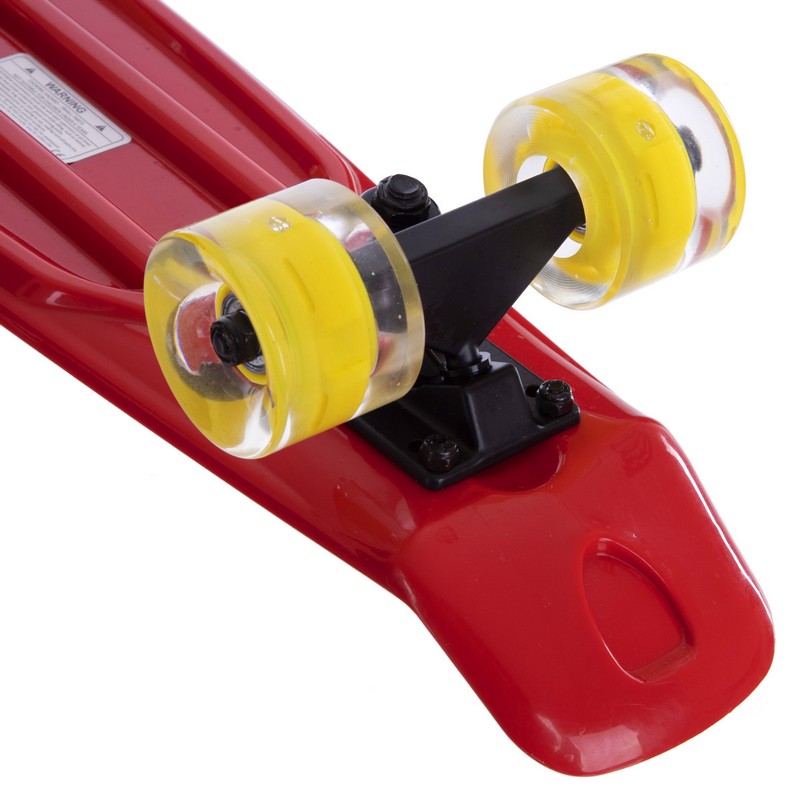 Пенні борд Penny Board круїзер пластиковий з колесами які світяться FISH SK-405-15 червоний-чорний-жовтий