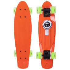 Пенні борд Penny Board круїзер пластиковий з колесами які світяться FISH SK-405-3 помаранчевий-чорний-зелений