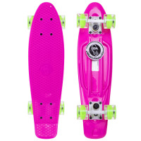 Пенні борд Penny Board круїзер пластиковий з колесами які світяться FISH SK-405-5 рожевий-білий-салатовий