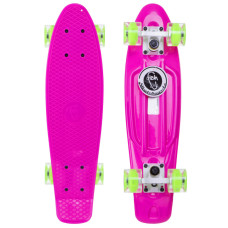 Пенні борд Penny Board круїзер пластиковий з колесами які світяться FISH SK-405-5 рожевий-білий-салатовий