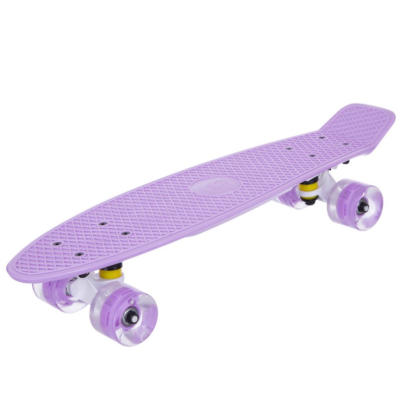 Пенні борд Penny Board круїзер пластиковий з колесами які світяться FISH SK-405-6 фіолетовий-білий