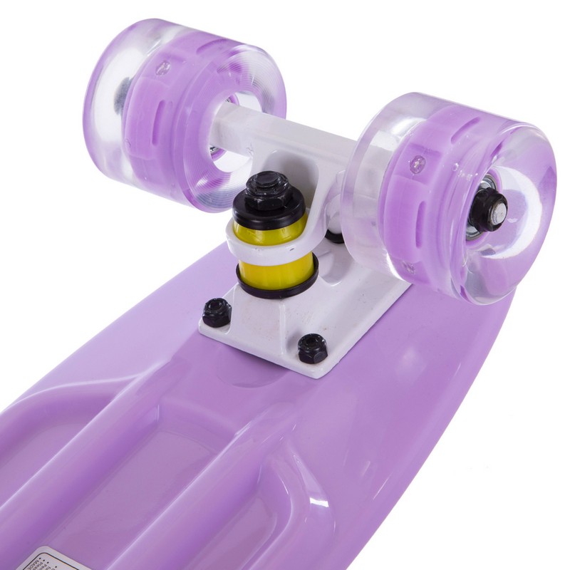 Пенні борд Penny Board круїзер пластиковий з колесами які світяться FISH SK-405-6 фіолетовий-білий