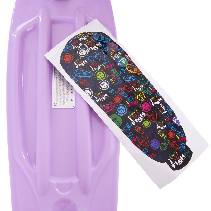 Пенні борд Penny Board круїзер пластиковий з колесами які світяться FISH SK-405-6 фіолетовий-білий