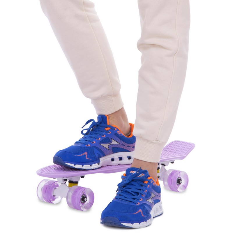 Пенні борд Penny Board круїзер пластиковий з колесами які світяться FISH SK-405-6 фіолетовий-білий