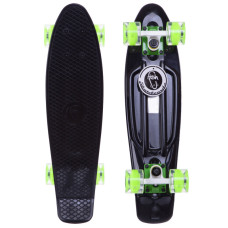 Пенні борд Penny Board круїзер пластиковий з колесами які світяться FISH SK-405-7 чорний-салатовий-салатовий