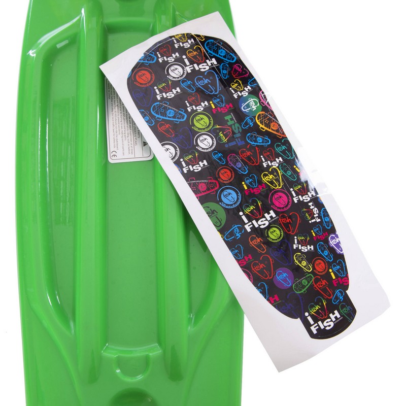 Пенні борд Penny Board круїзер пластиковий з колесами які світяться FISH SK-405-8 салатовий-чорний-жовтий