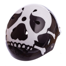 Шолом казанок захисний Zelart SKULL SK-5616-015 L-54-56 чорний-білий