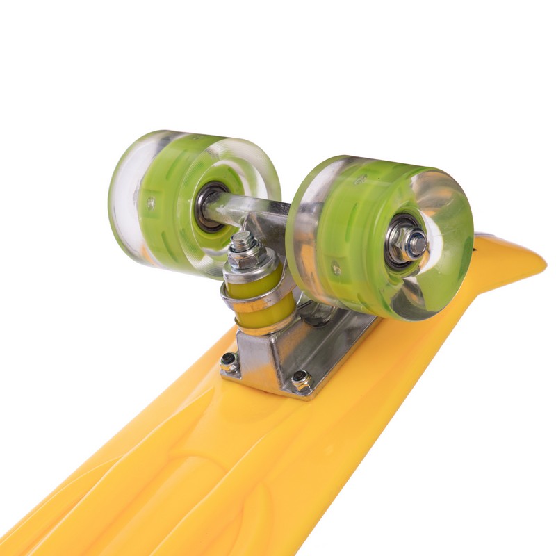 Пенні борд Penny Board круїзер пластиковий з колесами які світяться SP-Sport SK-5672-1 жовтий-салатовий