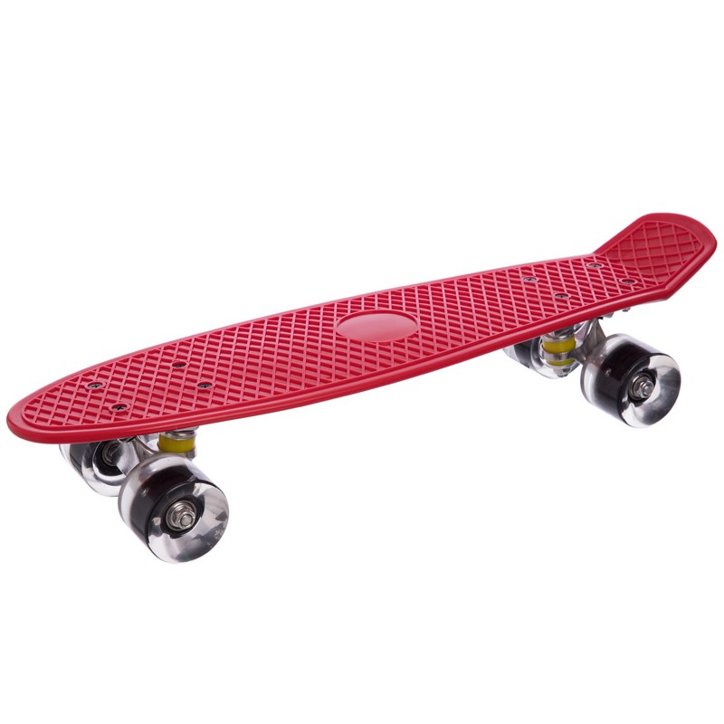 Пенні борд Penny Board круїзер пластиковий з колесами які світяться SP-Sport SK-5672-10 червоний-чорний