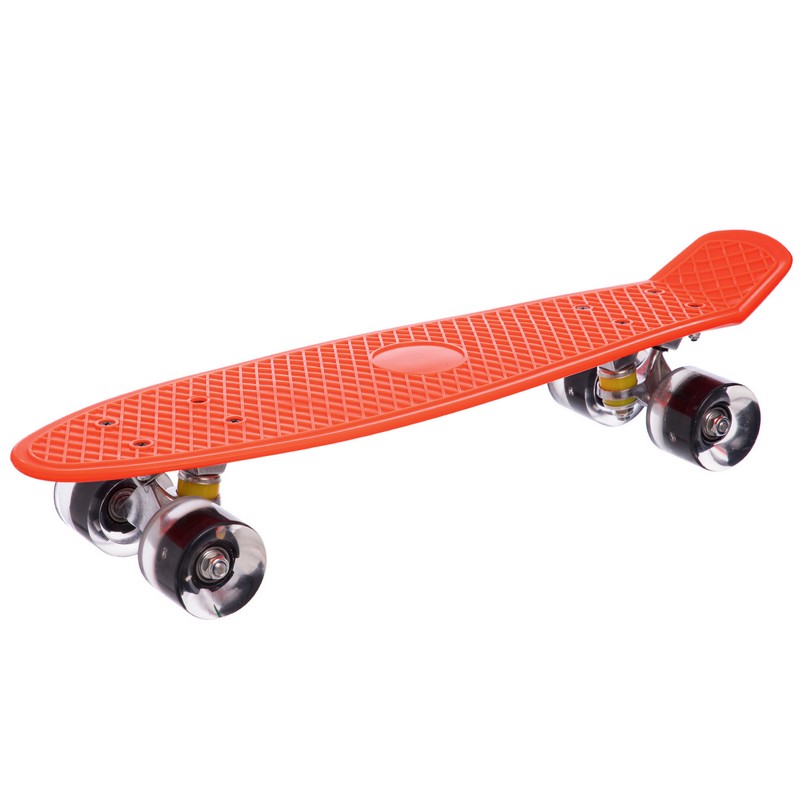Пенні борд Penny Board круїзер пластиковий з колесами які світяться SP-Sport SK-5672-11 помаранчевий-чорний