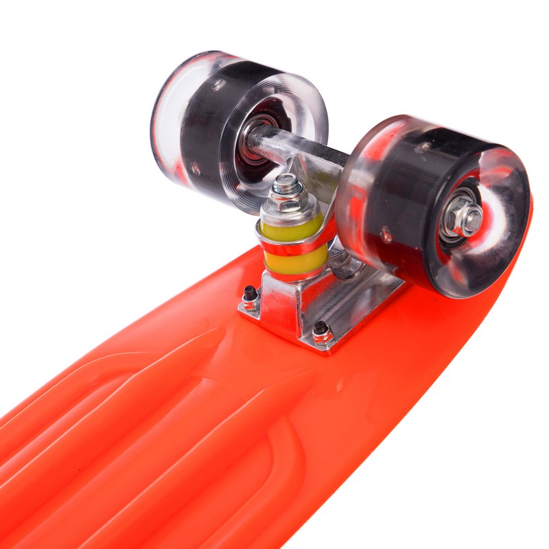 Пенні борд Penny Board круїзер пластиковий з колесами які світяться SP-Sport SK-5672-11 помаранчевий-чорний