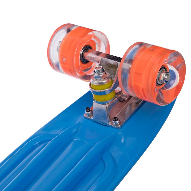Пенні борд Penny Board круїзер пластиковий з колесами які світяться SP-Sport SK-5672-2 синій-помаранчевий
