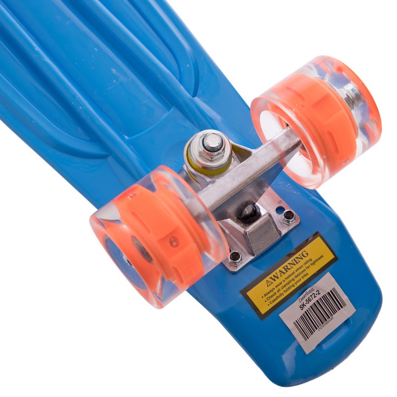 Пенні борд Penny Board круїзер пластиковий з колесами які світяться SP-Sport SK-5672-2 синій-помаранчевий