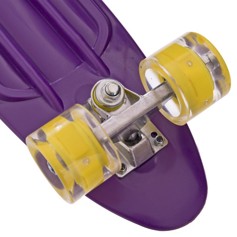 Пенні борд Penny Board круїзер пластиковий з колесами які світяться SP-Sport SK-5672-3 фіолетовий-жовтий