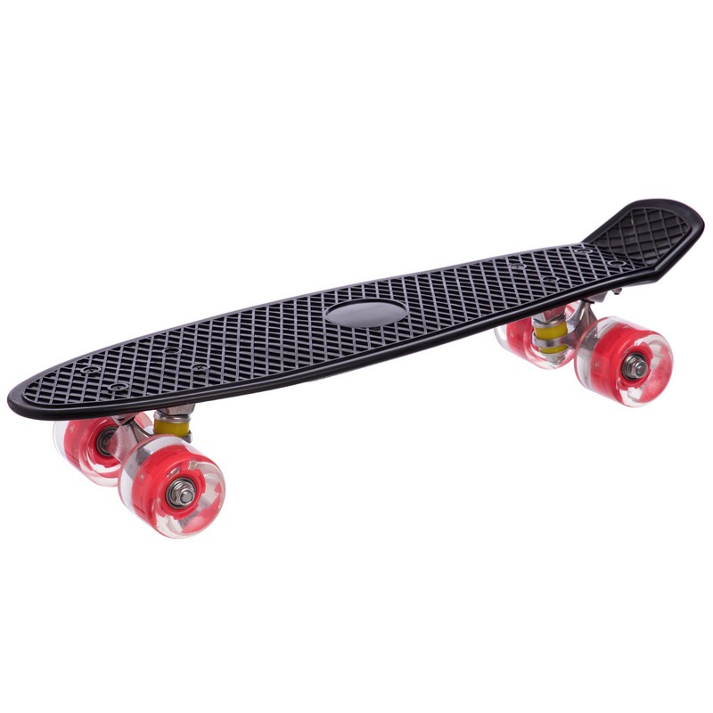 Пенні борд Penny Board круїзер пластиковий з колесами які світяться SP-Sport SK-5672-5 чорний-червоний