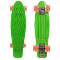 Пенні борд Penny Board круїзер пластиковий з колесами які світяться SP-Sport SK-5672-7 салатовий-помаранчевий
