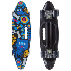 Пенні борд Penny Board круїзер пластиковий з колесами які світяться та ручкою для перенесення 24