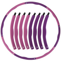 Обруч для схуднення розбірної Хула Хуп Hula Hoop FITNESS RING SL-3012 8 секцій фіолетовий-рожевий