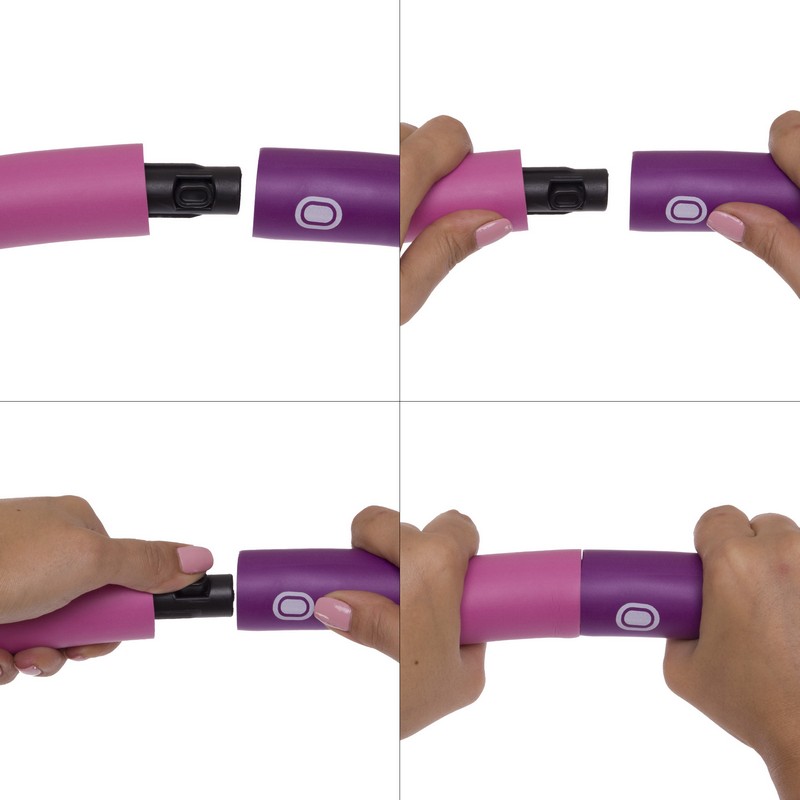 Обруч для схуднення розбірної Хула Хуп Hula Hoop FITNESS RING SL-3012 8 секцій фіолетовий-рожевий