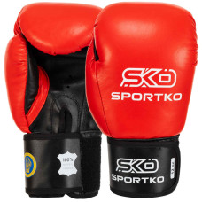 Боксерські рукавиці шкіряні професійні з печаткою ФБУ SPORTKO ПК1 SP-4705 10-12унцій кольори в асортименті