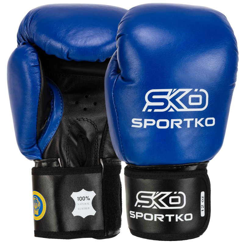 Боксерські рукавиці шкіряні професійні з печаткою ФБУ SPORTKO ПК1 SP-4705 10-12унцій кольори в асортименті