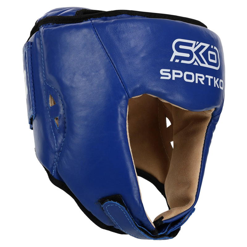 Шолом боксерський професійний відкритий шкіряний ФБУ SPORTKO ОК1 SP-4706 М-XL кольори в асортименті