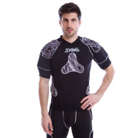 Футболка захисна для гри в регбі регбійка SYN6 SS375-F L-XL чорний-сірий